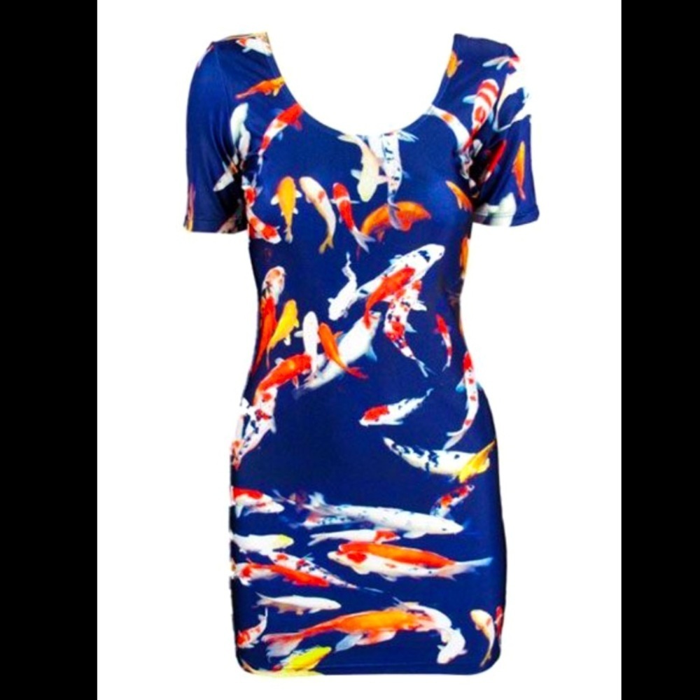 “WE ARE HANDSOME” Koi Goldfish BodyCon Dress